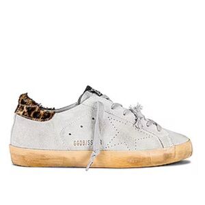 Golden Goose Superstar Sz 40 Leopard Heel Suede Sneakers + Box & Passport GGDB